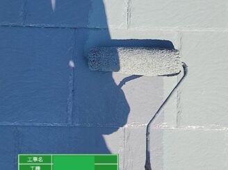 栃木市　屋根塗装　シリコン塗料　施工中